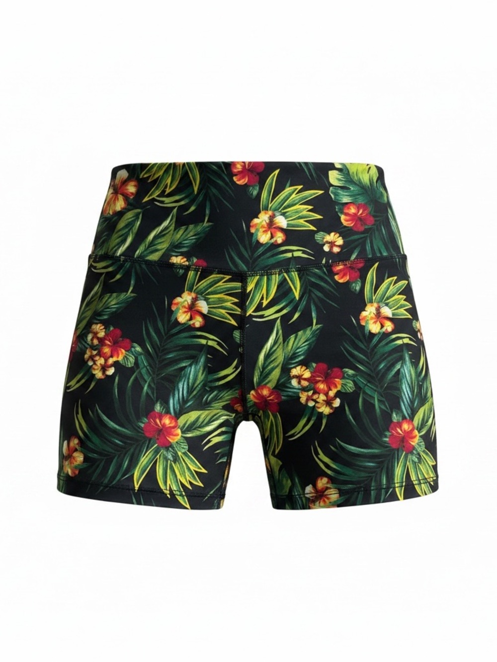 Ideology Black Tropical Floral High-Rise Bike Shorts